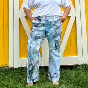 81 pound custom upcycled ice dyed pants